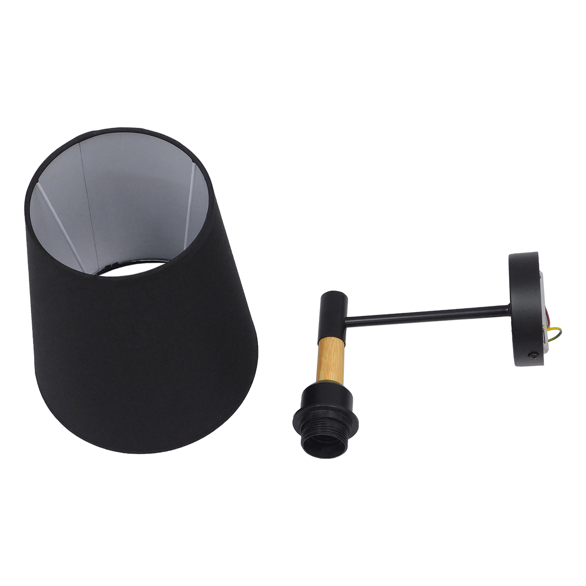 LEDTM® LYDFORD 01432 Μοντέρνο Φωτιστικό Τοίχου - Απλίκα με Ντουί 1 x E27 AC 220-240V IP20 - Μαύρο & Μπεζ - Μ20 x Π28 x Υ36cm - Image 9