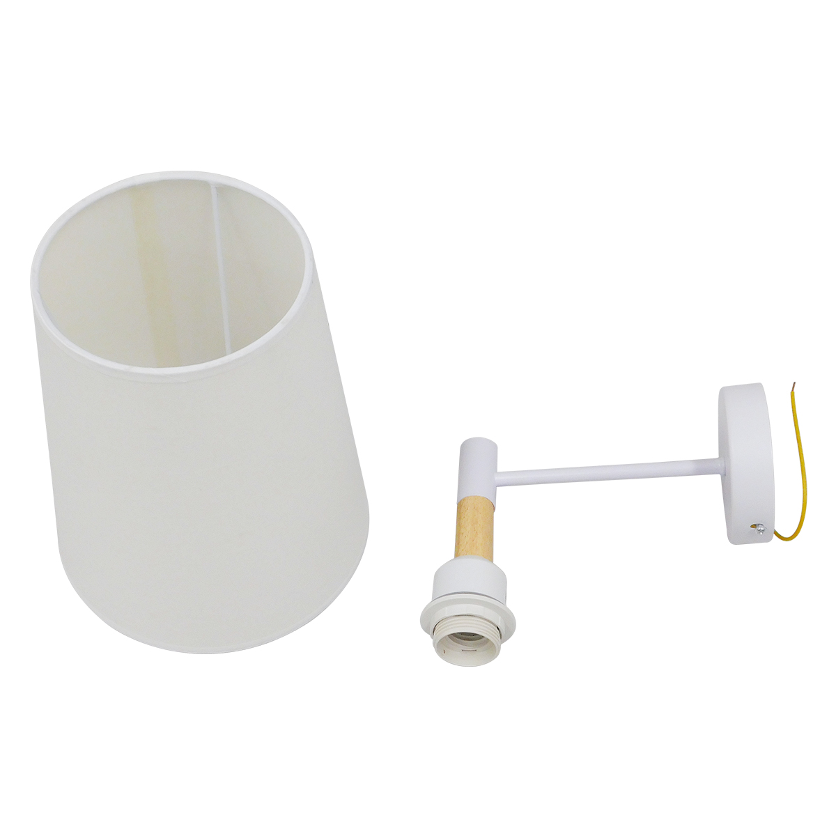 LEDTM® LYDFORD 01433 Μοντέρνο Φωτιστικό Τοίχου - Απλίκα με Ντουί 1 x E27 AC 220-240V IP20 - Λευκό & Μπέζ - Μ20 x Π28 x Υ36cm - Image 9