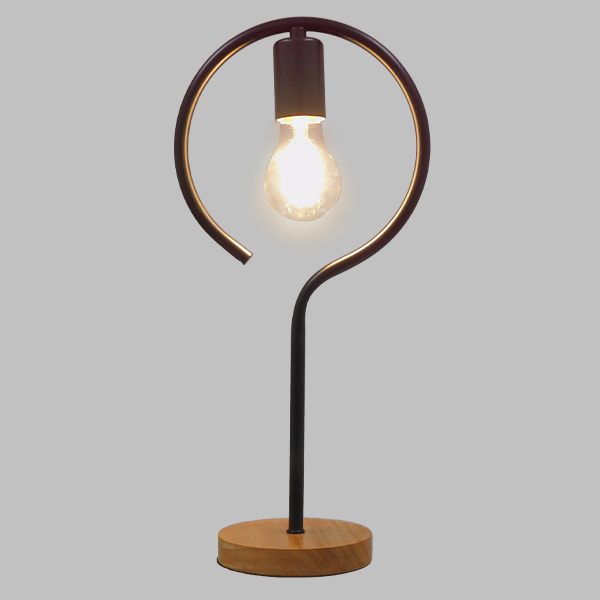 LEDTM® HONOR ROUND 01434 Μοντέρνο Επιτραπέζιο Φωτιστικό Πορτατίφ με Ντουί 1 x E27 AC 220-240V IP20 - Μαύρο & Μπεζ - M20 x Π20 x Υ42cm - Image 2