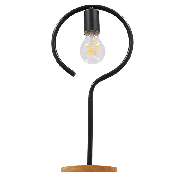 LEDTM® HONOR ROUND 01434 Μοντέρνο Επιτραπέζιο Φωτιστικό Πορτατίφ με Ντουί 1 x E27 AC 220-240V IP20 - Μαύρο & Μπεζ - M20 x Π20 x Υ42cm - Image 4