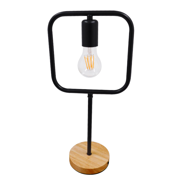 LEDTM® HONOR SQUARE 01435 Μοντέρνο Επιτραπέζιο Φωτιστικό Πορτατίφ με Ντουί 1 x E27 AC 220-240V IP20 - Μαύρο & Μπεζ - M20 x Π20 x Υ42cm - Image 3