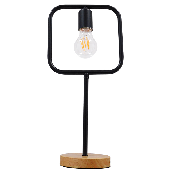 LEDTM® HONOR SQUARE 01435 Μοντέρνο Επιτραπέζιο Φωτιστικό Πορτατίφ με Ντουί 1 x E27 AC 220-240V IP20 - Μαύρο & Μπεζ - M20 x Π20 x Υ42cm - Image 4