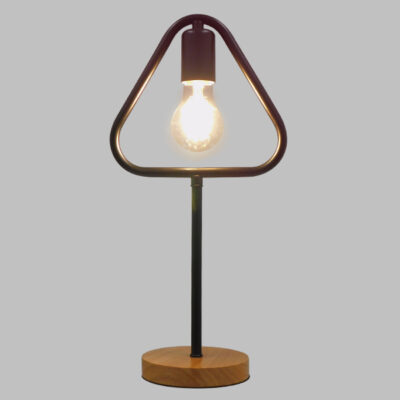 Alternative view of LEDTM® HONOR TRIANGLE 01436 Μοντέρνο Επιτραπέζιο Φωτιστικό Πορτατίφ με Ντουί 1 x E27 AC 220-240V IP20 - Μαύρο & Μπεζ - M20 x Π20 x Υ40cm