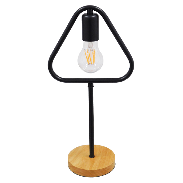 LEDTM® HONOR TRIANGLE 01436 Μοντέρνο Επιτραπέζιο Φωτιστικό Πορτατίφ με Ντουί 1 x E27 AC 220-240V IP20 - Μαύρο & Μπεζ - M20 x Π20 x Υ40cm - Image 3