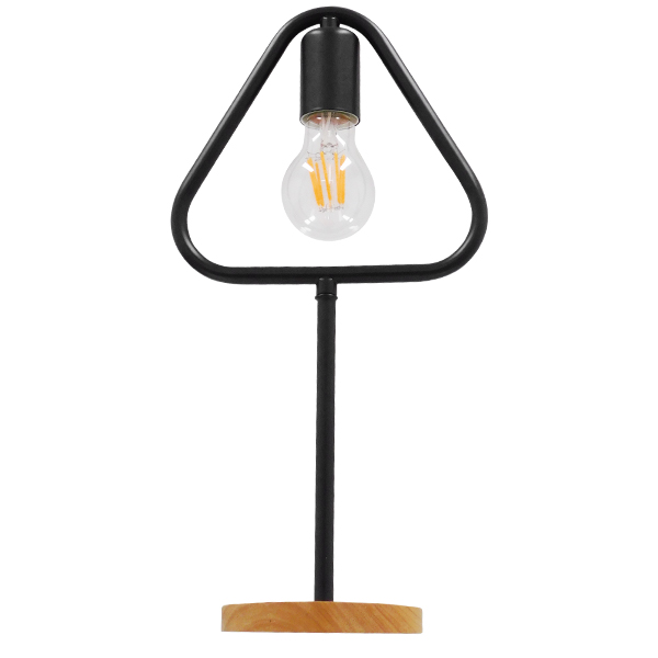 LEDTM® HONOR TRIANGLE 01436 Μοντέρνο Επιτραπέζιο Φωτιστικό Πορτατίφ με Ντουί 1 x E27 AC 220-240V IP20 - Μαύρο & Μπεζ - M20 x Π20 x Υ40cm - Image 4