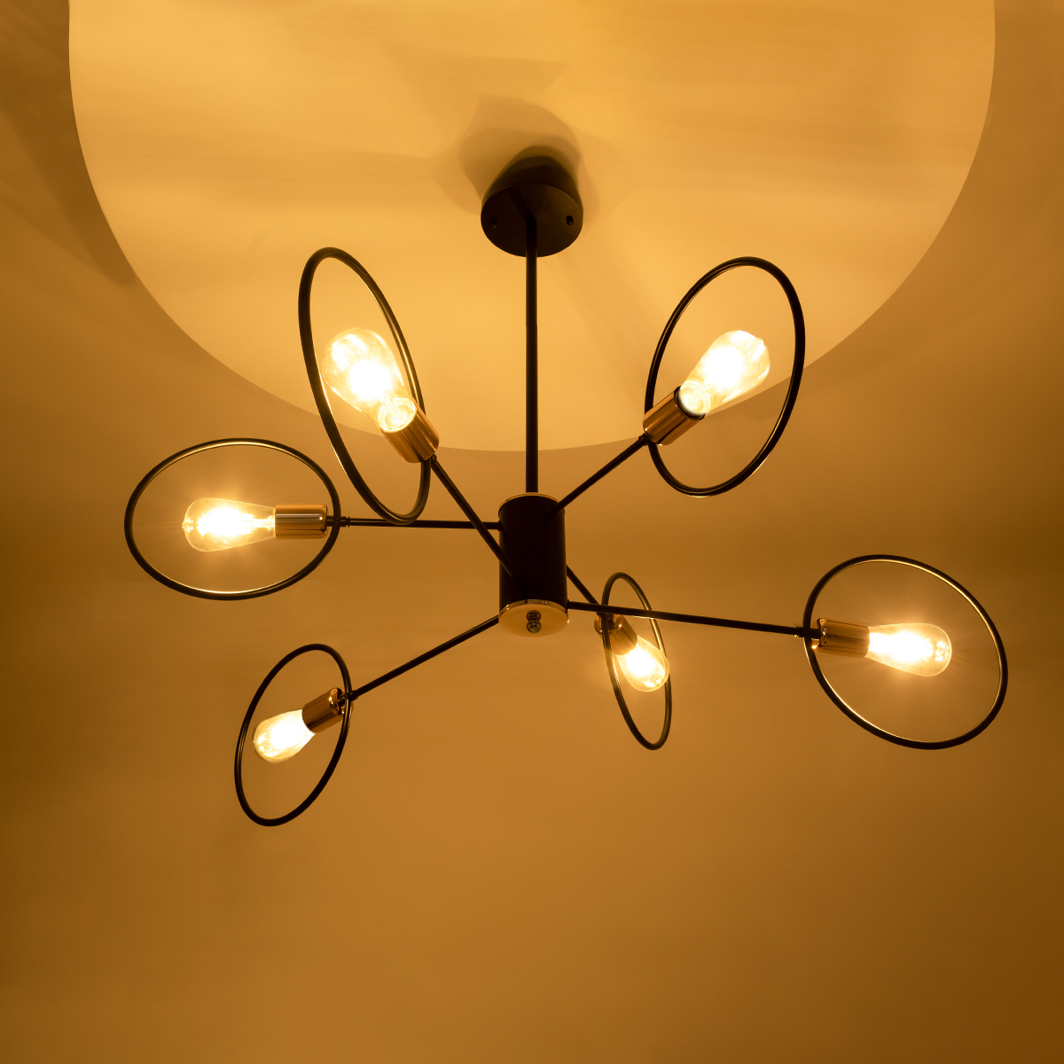 LEDTM® NEXUS 01446 Μοντέρνο Φωτιστικό Οροφής με Ντουί 6 x E27 AC 220-240V IP20 - Μαύρο & Χάλκινο - Μ105 x Π105 x Υ70cm - Image 3