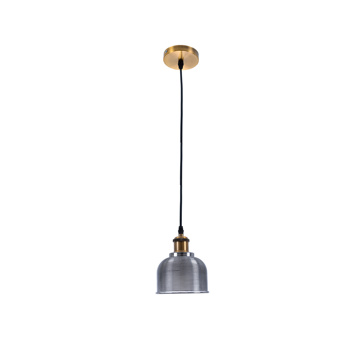 LEDTM® SEGRETO 01449 Vintage Κρεμαστό Φωτιστικό Οροφής με Ντουί 1 x E27 AC 220-240V IP20 - Γκρι & Χρυσό - Μ14 x Π14 x Υ18cm - Image 4