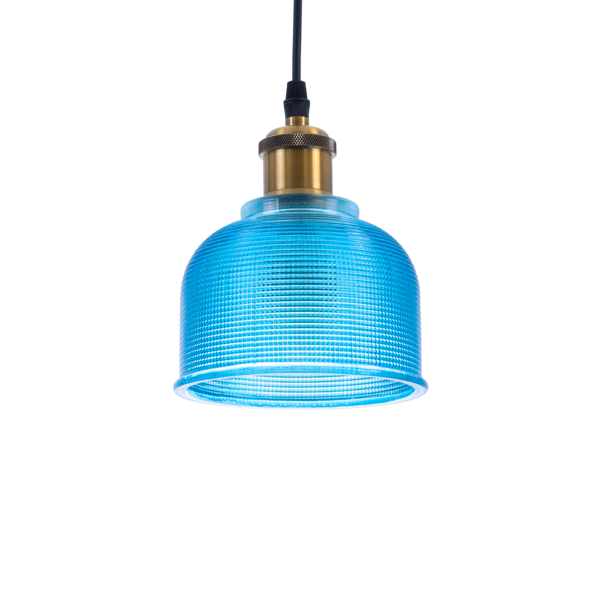 LEDTM® SEGRETO 01452 Vintage Κρεμαστό Φωτιστικό Οροφής με Ντουί 1 x E27 AC 220-240V IP20 - Μπλε & Χρυσό - Μ14 x Π14 x Υ18cm - Image 2