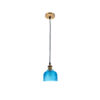 LEDTM® SEGRETO 01452 Vintage Κρεμαστό Φωτιστικό Οροφής με Ντουί 1 x E27 AC 220-240V IP20 - Μπλε & Χρυσό - Μ14 x Π14 x Υ18cm - Image 4