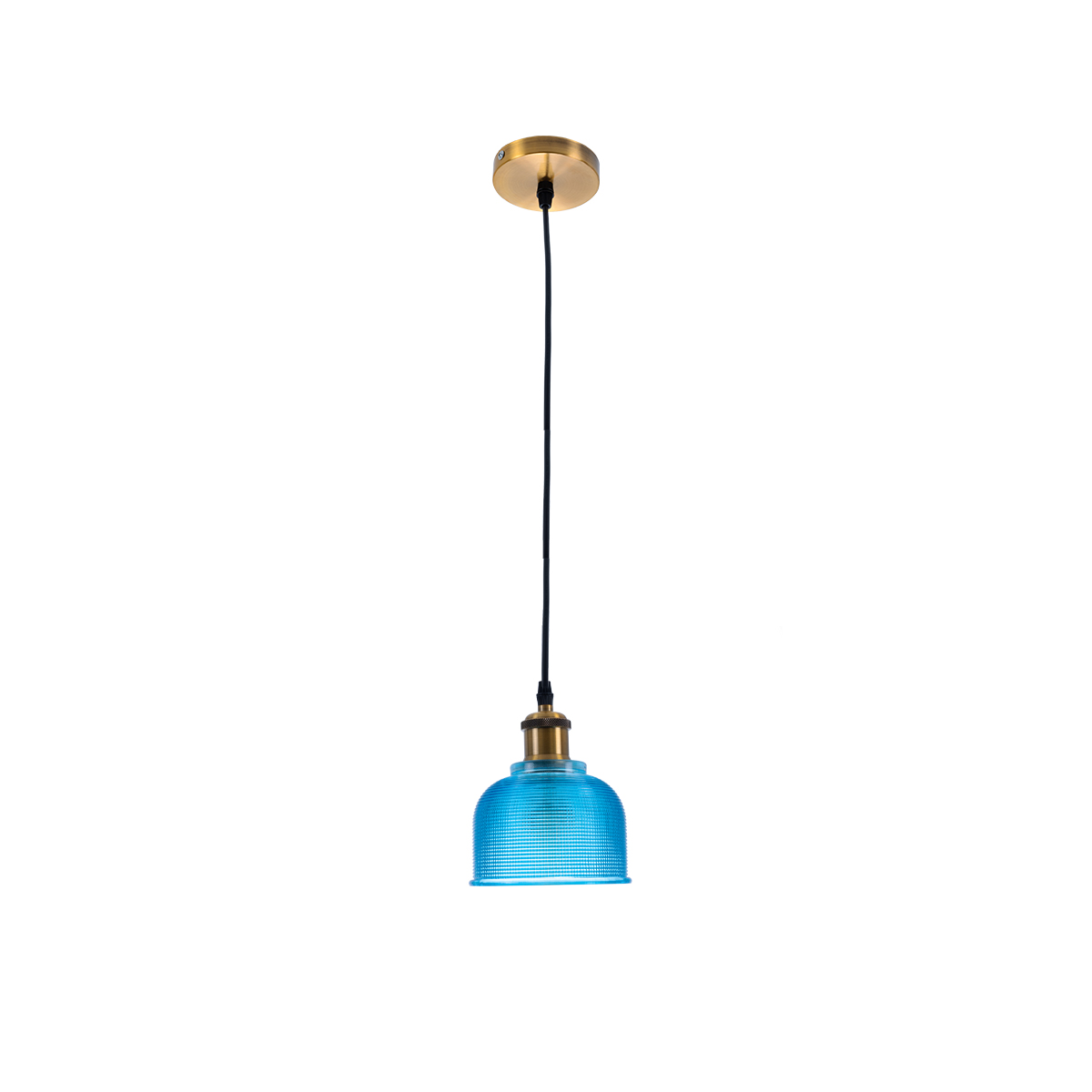 LEDTM® SEGRETO 01452 Vintage Κρεμαστό Φωτιστικό Οροφής με Ντουί 1 x E27 AC 220-240V IP20 - Μπλε & Χρυσό - Μ14 x Π14 x Υ18cm - Image 4