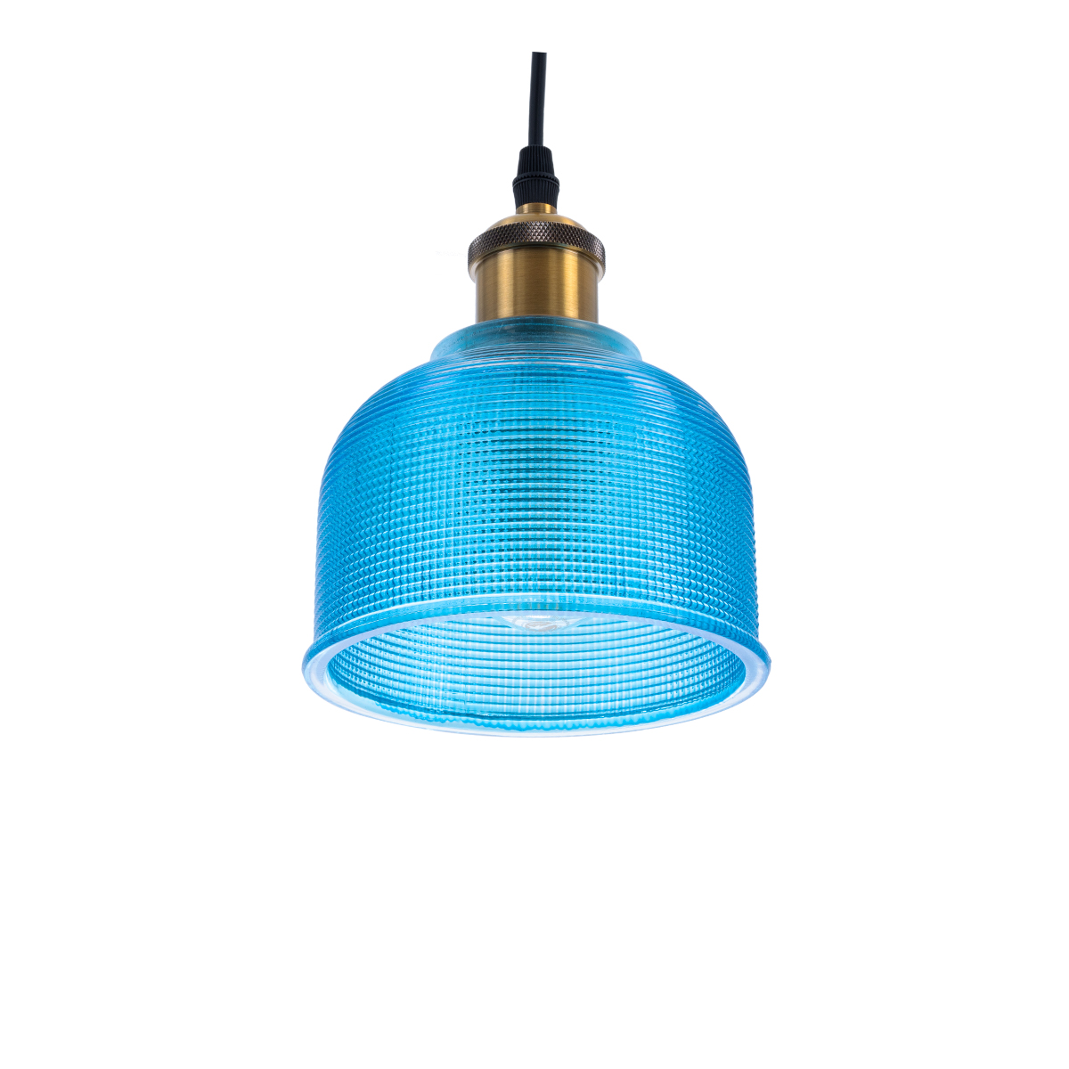 LEDTM® SEGRETO 01452 Vintage Κρεμαστό Φωτιστικό Οροφής με Ντουί 1 x E27 AC 220-240V IP20 - Μπλε & Χρυσό - Μ14 x Π14 x Υ18cm - Image 6