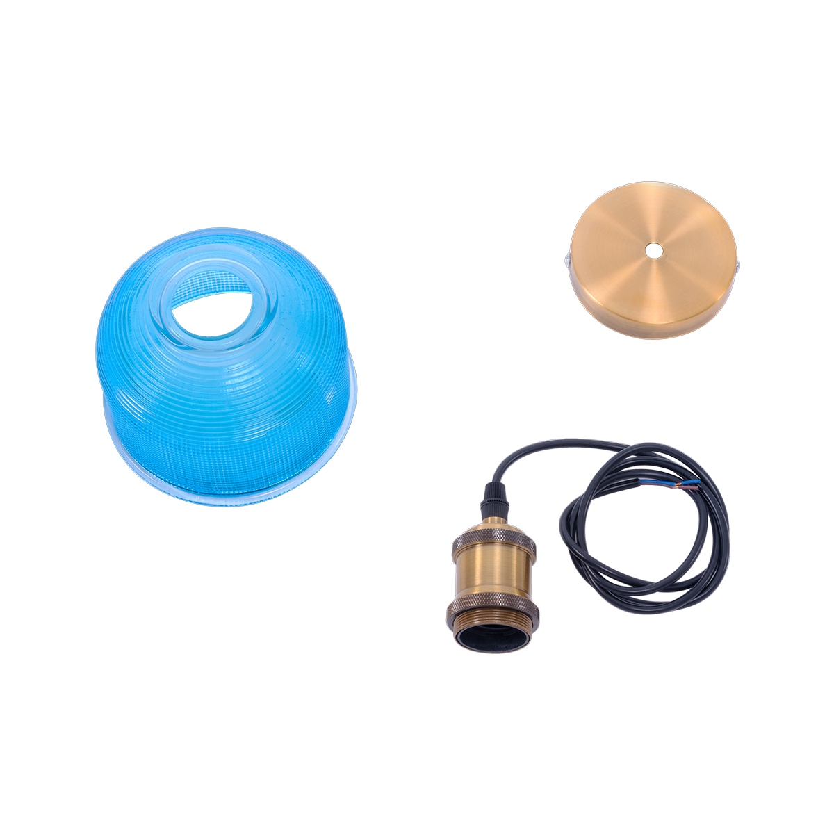 LEDTM® SEGRETO 01452 Vintage Κρεμαστό Φωτιστικό Οροφής με Ντουί 1 x E27 AC 220-240V IP20 - Μπλε & Χρυσό - Μ14 x Π14 x Υ18cm - Image 10