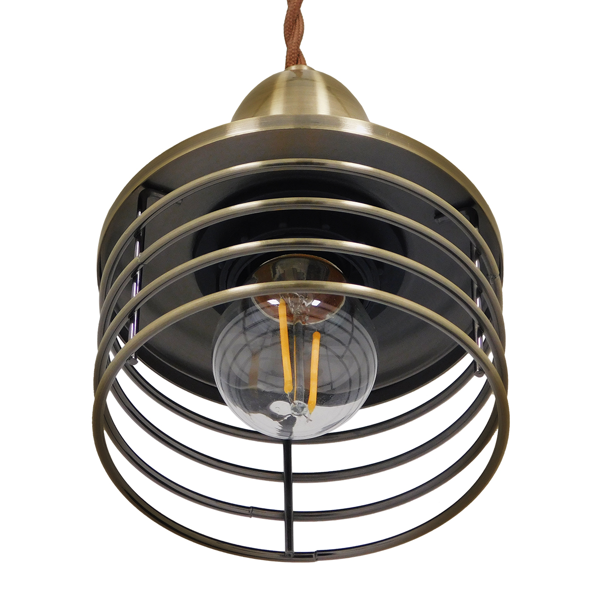 LEDTM® MANHATTAN 01455 Μοντέρνο Κρεμαστό Φωτιστικό Οροφής με Ντουί 1 x E27 AC 220-240V IP20 - Μπρούτζινο - Μ11 x Π11 x Υ14cm - Image 6