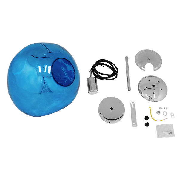 LEDTM® DIXAR 01467 Μοντέρνο Κρεμαστό Φωτιστικό Οροφής με Ντουί 1 x E27 AC 220-240V IP20 - Μπλε & Ασημί - Μ36 x Π36 x Υ45cm - Image 7