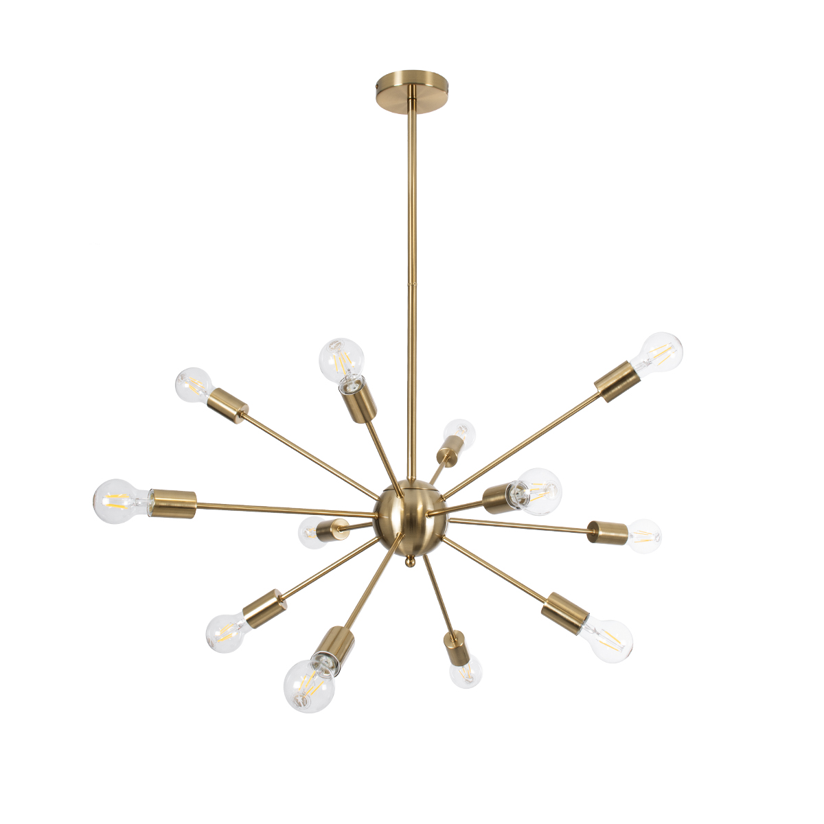 LEDTM® MILANO 01485 Μοντέρνο Φωτιστικό Οροφής με Ντουί 12 x E27 AC 220-240V IP20 - Χρυσό - Μ80 x Π80 x Υ80cm - Image 2