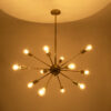 LEDTM® MILANO 01485 Μοντέρνο Φωτιστικό Οροφής με Ντουί 12 x E27 AC 220-240V IP20 - Χρυσό - Μ80 x Π80 x Υ80cm - Image 3