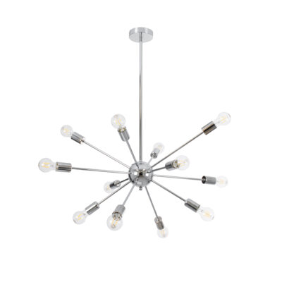 Alternative view of LEDTM® MILANO 01487 Μοντέρνο Φωτιστικό Οροφής με Ντουί 12 x E27 AC 220-240V IP20 - Ασημί - Μ80 x Π80 x Υ80cm