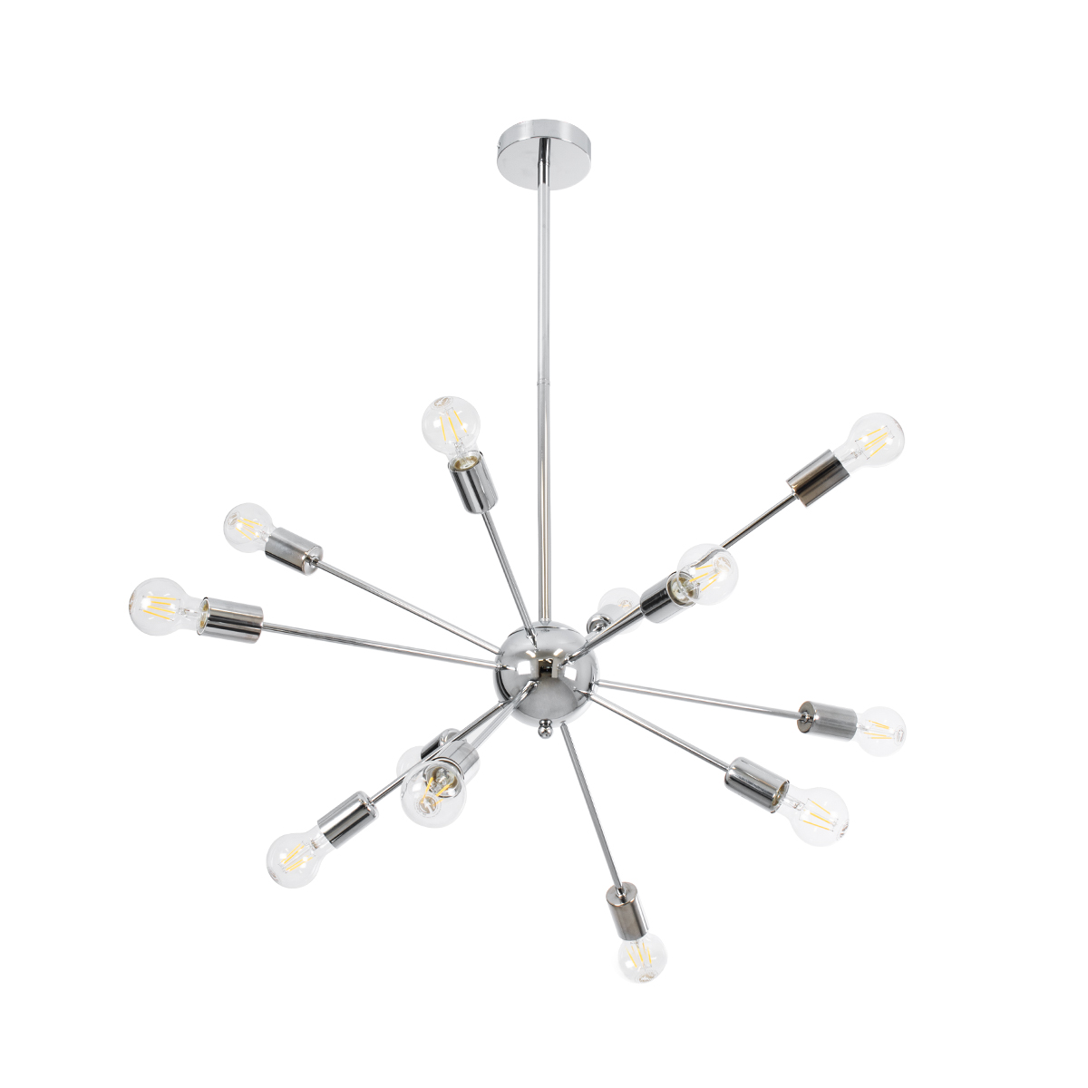 LEDTM® MILANO 01487 Μοντέρνο Φωτιστικό Οροφής με Ντουί 12 x E27 AC 220-240V IP20 - Ασημί - Μ80 x Π80 x Υ80cm - Image 4