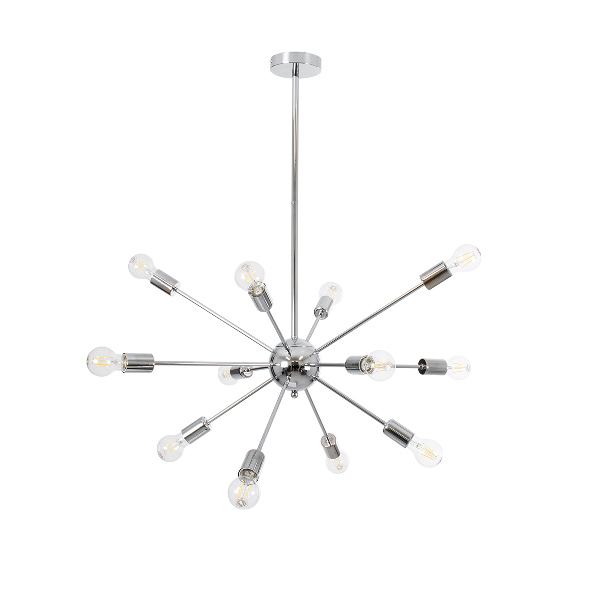 LEDTM® MILANO 01487 Μοντέρνο Φωτιστικό Οροφής με Ντουί 12 x E27 AC 220-240V IP20 - Ασημί - Μ80 x Π80 x Υ80cm - Image 5
