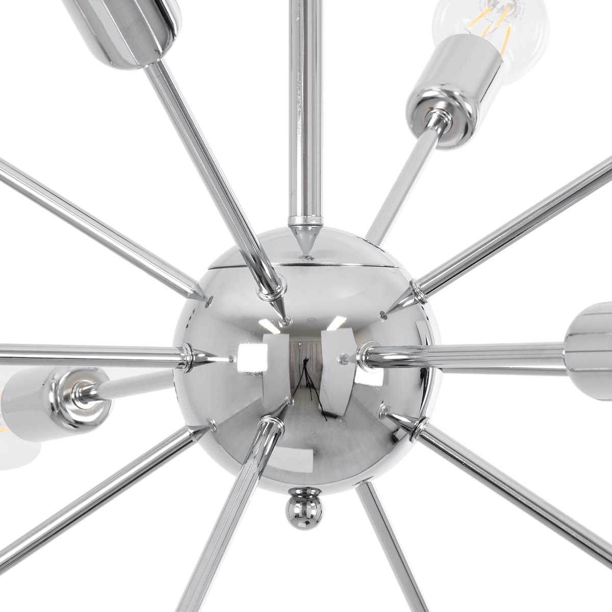 LEDTM® MILANO 01487 Μοντέρνο Φωτιστικό Οροφής με Ντουί 12 x E27 AC 220-240V IP20 - Ασημί - Μ80 x Π80 x Υ80cm - Image 6