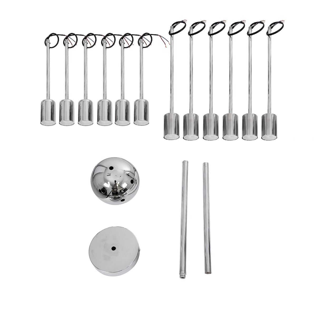 LEDTM® MILANO 01487 Μοντέρνο Φωτιστικό Οροφής με Ντουί 12 x E27 AC 220-240V IP20 - Ασημί - Μ80 x Π80 x Υ80cm - Image 8