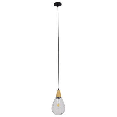 Alternative view of LEDTM® NOAH 01491 Μοντέρνο Κρεμαστό Φωτιστικό Οροφής με Ντουί 1 x E27 AC 220-240V IP20 - Διάφανο & Μπεζ - Μ16 x Π16 x Υ30cm