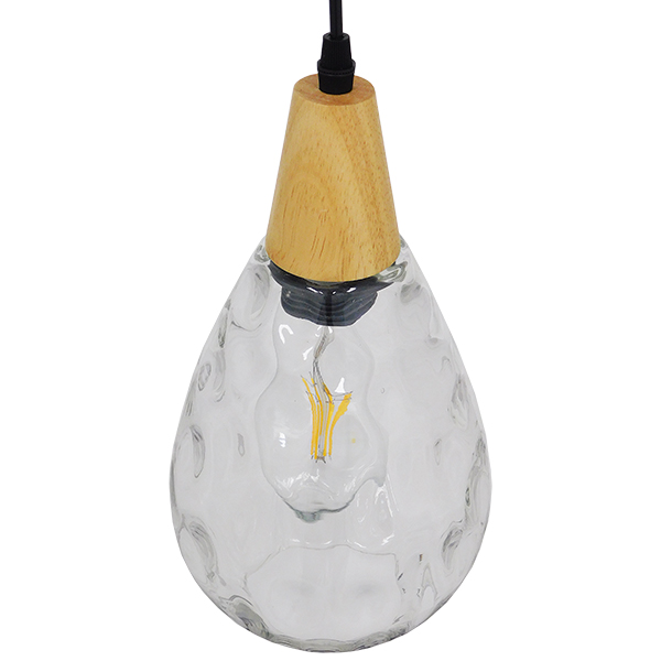 LEDTM® NOAH 01491 Μοντέρνο Κρεμαστό Φωτιστικό Οροφής με Ντουί 1 x E27 AC 220-240V IP20 - Διάφανο & Μπεζ - Μ16 x Π16 x Υ30cm - Image 3
