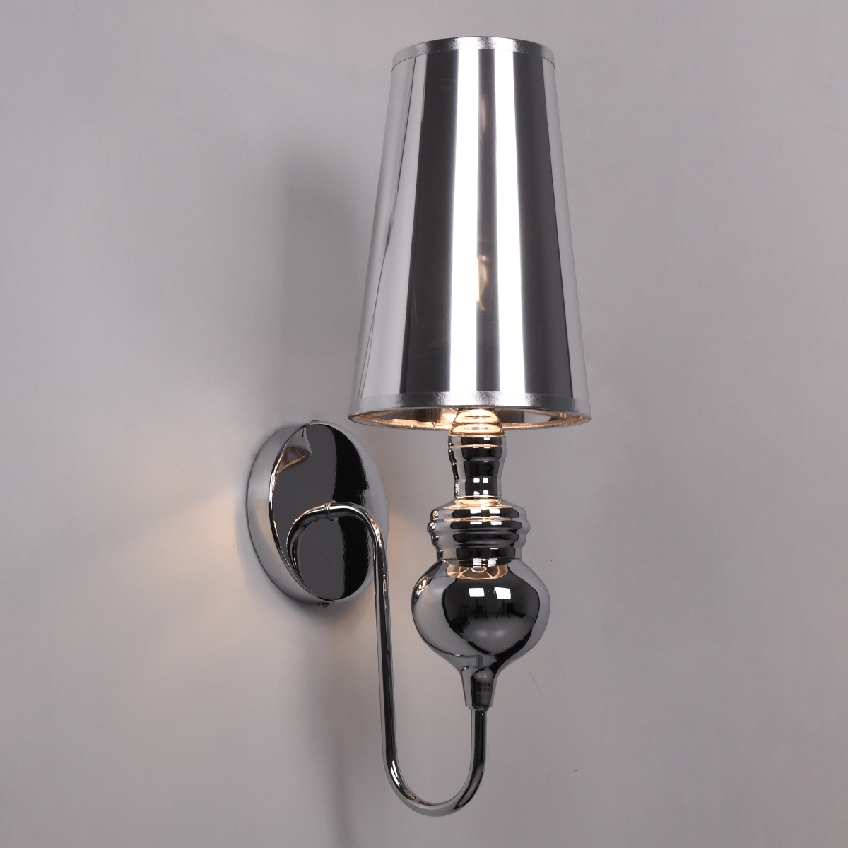 LEDTM® LAURA 01498 Μοντέρνο Φωτιστικό Τοίχου - Απλίκα με Ντουί 1 x E27 AC 220-240V IP20 - Ασημί - Μ21 x Π15 x Y48cm - Image 3