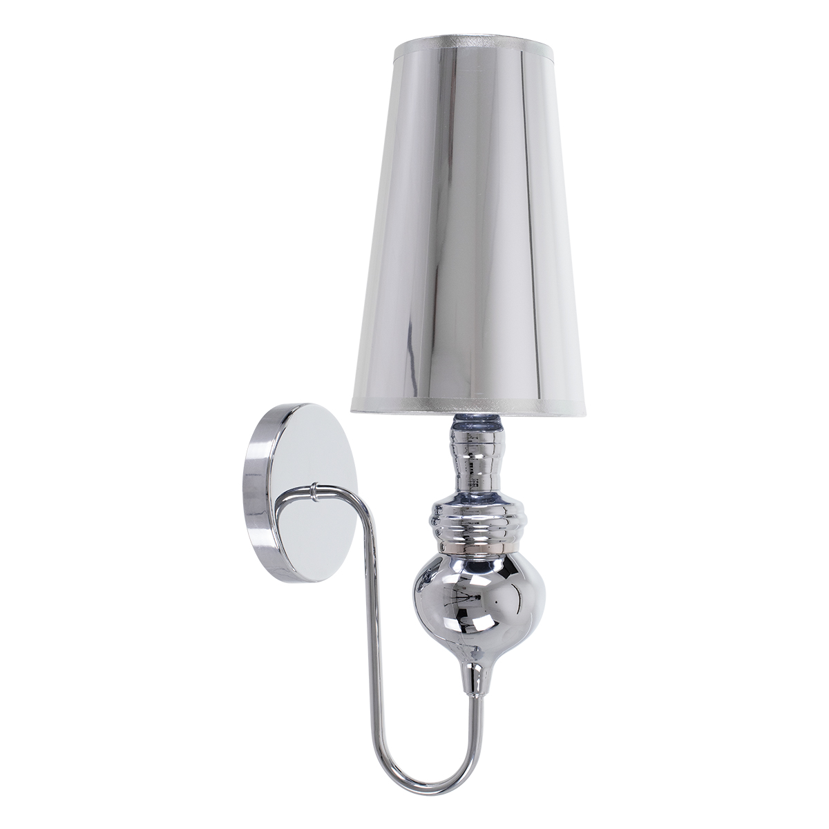 LEDTM® LAURA 01498 Μοντέρνο Φωτιστικό Τοίχου - Απλίκα με Ντουί 1 x E27 AC 220-240V IP20 - Ασημί - Μ21 x Π15 x Y48cm - Image 4