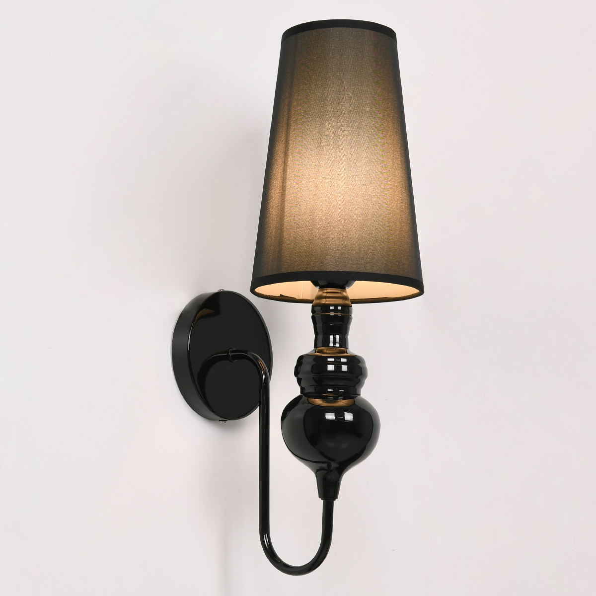 LEDTM® LAURA 01500 Μοντέρνο Φωτιστικό Τοίχου - Απλίκα με Ντουί 1 x E27 AC 220-240V IP20 - Μαύρο - Μ21 x Π15 x Y48cm - Image 3