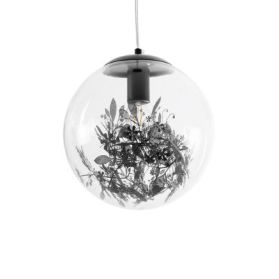 Alternative view of LEDTM® HARPER 01512 Μοντέρνο Κρεμαστό Φωτιστικό Οροφής με Ντουί 1 x E27 AC 220-240V IP20 - Διάφανο & Μαύρο - Μ25 x Π25 x Υ30cm