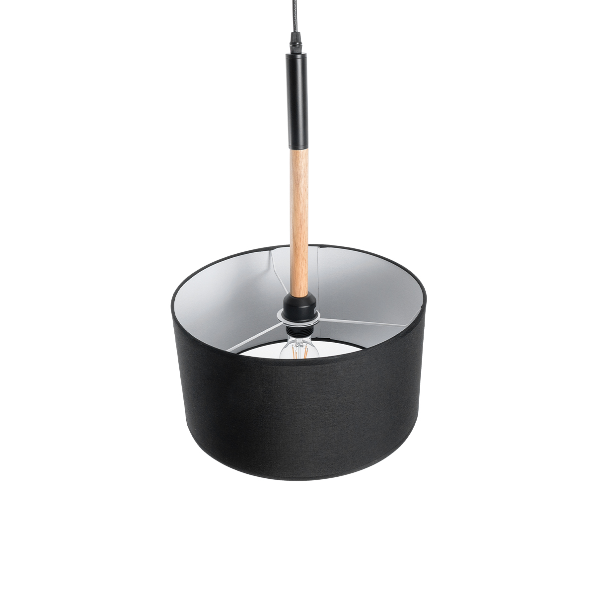LEDTM® BRONX 01517 Μοντέρνο Κρεμαστό Φωτιστικό Οροφής με Ντουί 1 x E27 AC 220-240V IP20 - Μαύρο & Μπεζ - Μ35 x Π35 x Υ50cm - Image 8