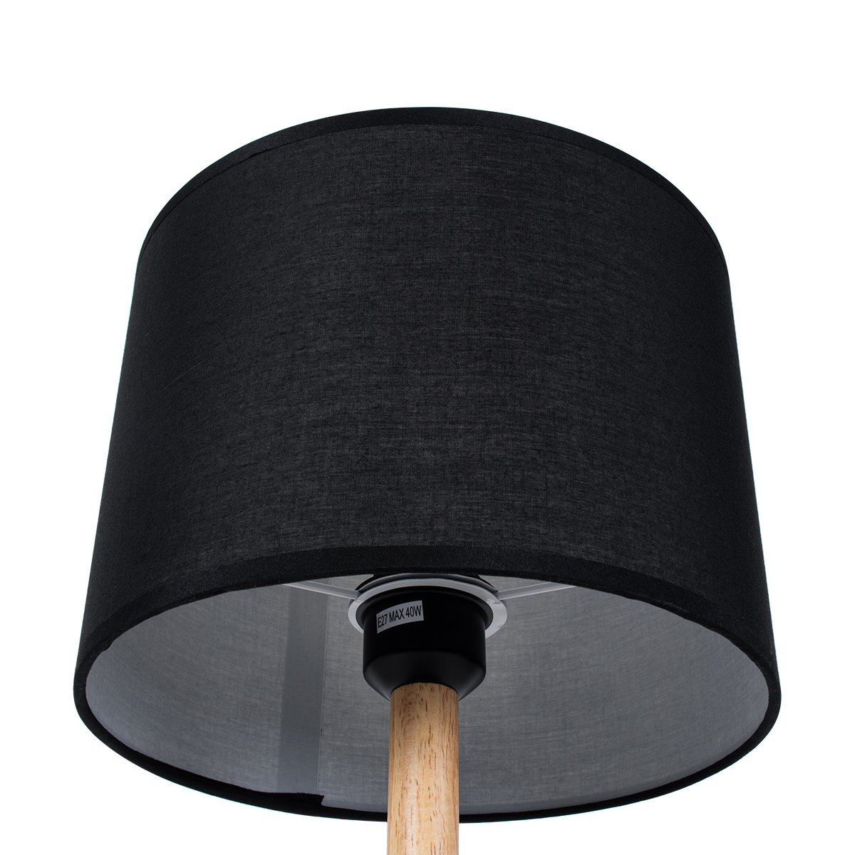 LEDTM® BRONX 01519 Μοντέρνο Επιτραπέζιο Φωτιστικό Πορτατίφ με Ντουί 1 x E27 AC 220-240V IP20 - Μαύρο & Μπεζ - Μ25 x Π25 x Υ40cm - Image 8