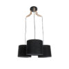 LEDTM® RAMSON 01525 Μοντέρνο Κρεμαστό Φωτιστικό Οροφής με Ντουί 3 x E27 AC 220-240V IP20 - Μαύρο & Μπεζ - Μ65 x Π65 x Υ20cm - Image 2