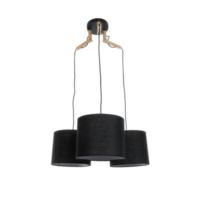 Alternative view of LEDTM® RAMSON 01525 Μοντέρνο Κρεμαστό Φωτιστικό Οροφής με Ντουί 3 x E27 AC 220-240V IP20 - Μαύρο & Μπεζ - Μ65 x Π65 x Υ20cm