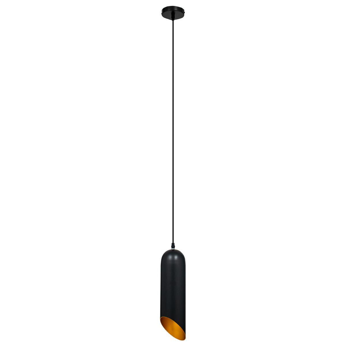 LEDTM® CARSON 01527 Μοντέρνο Κρεμαστό Φωτιστικό Οροφής με Ντουί 1 x E27 AC 220-240V IP20 - Μαύρο & Χρυσό - Μ10 x Π10 x Υ38cm - Image 3