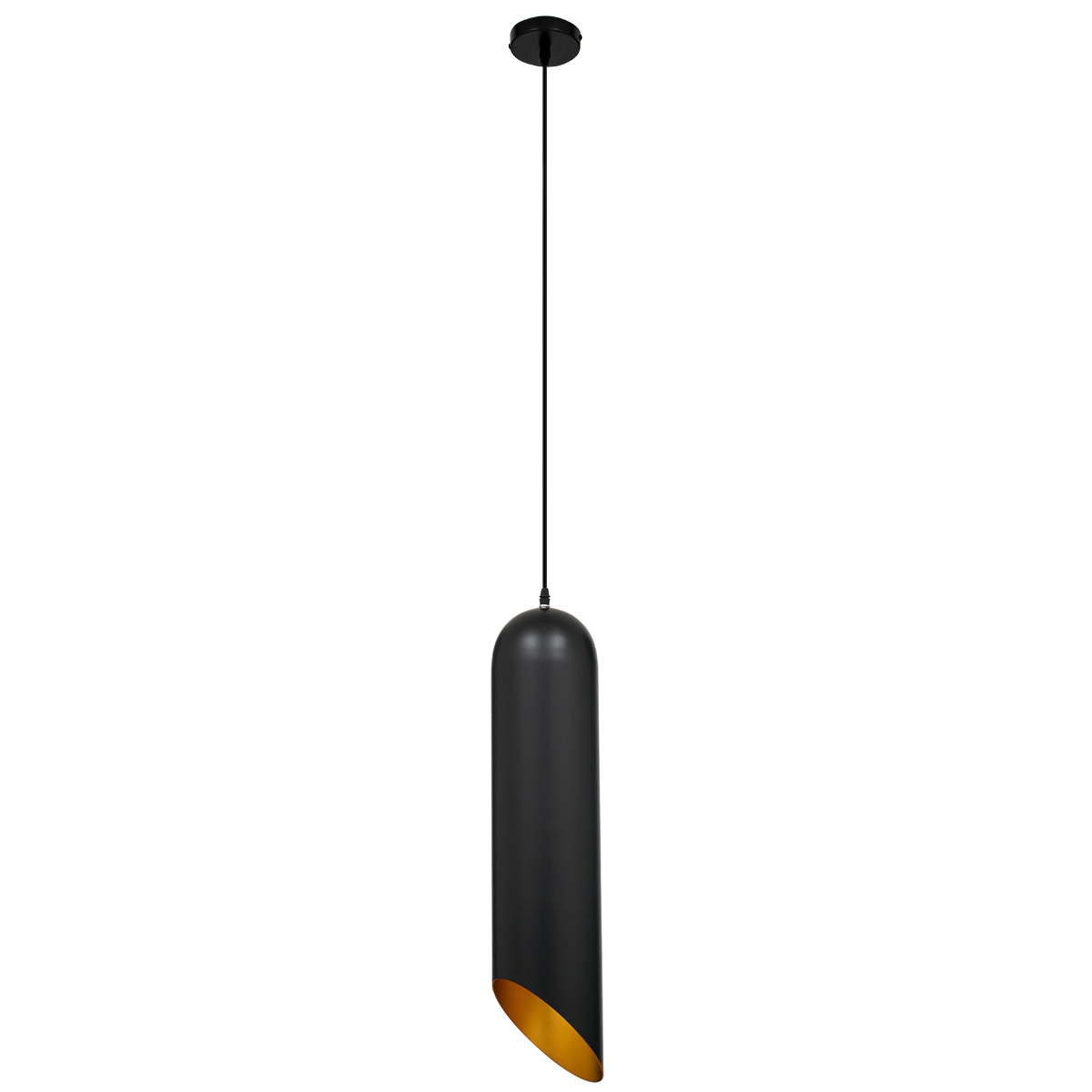 LEDTM® CARSON 01529 Μοντέρνο Κρεμαστό Φωτιστικό Οροφής με Ντουί 1 x E27 AC 220-240V IP20 - Μαύρο & Χρυσό - Μ15 x Π15 x Υ68cm - Image 3