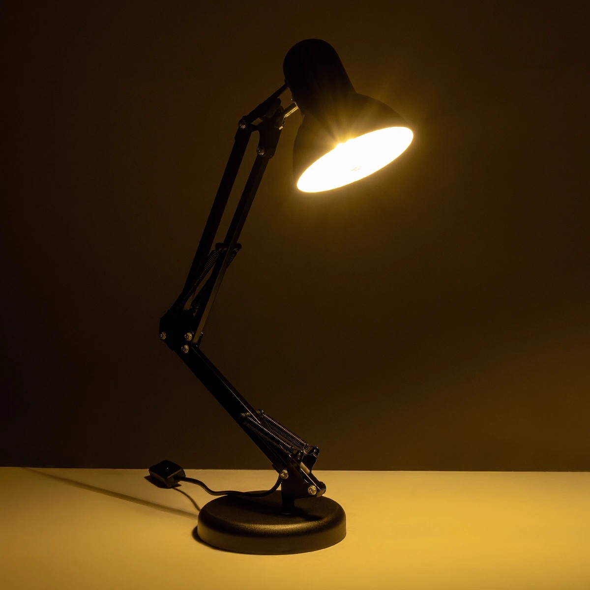 LEDTM® DESK 01538 Μοντέρνο Επιτραπέζιο Φωτιστικό Πορτατίφ με Ντουί 1 x E27 AC 220-240V IP20 - Μαύρο - Μ15 x Π15 x Υ67cm - Image 3