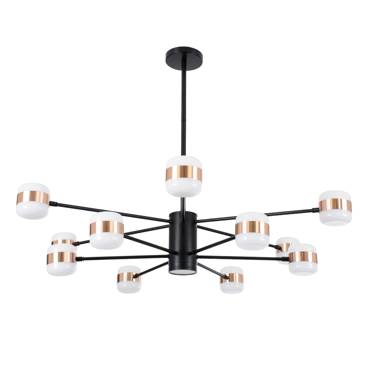 LEDTM® ORNATE 01553 Μοντέρνο Φωτιστικό Οροφής LED 104W 8320lm 360° AC 220-240V IP20 Φυσικό Λευκό 4500K - Lumileds SMD Chip - Μαύρο & Χάλκινο - Μ65 x Π65 x Υ70cm - 2 Χρόνια Εγγύηση - Image 2