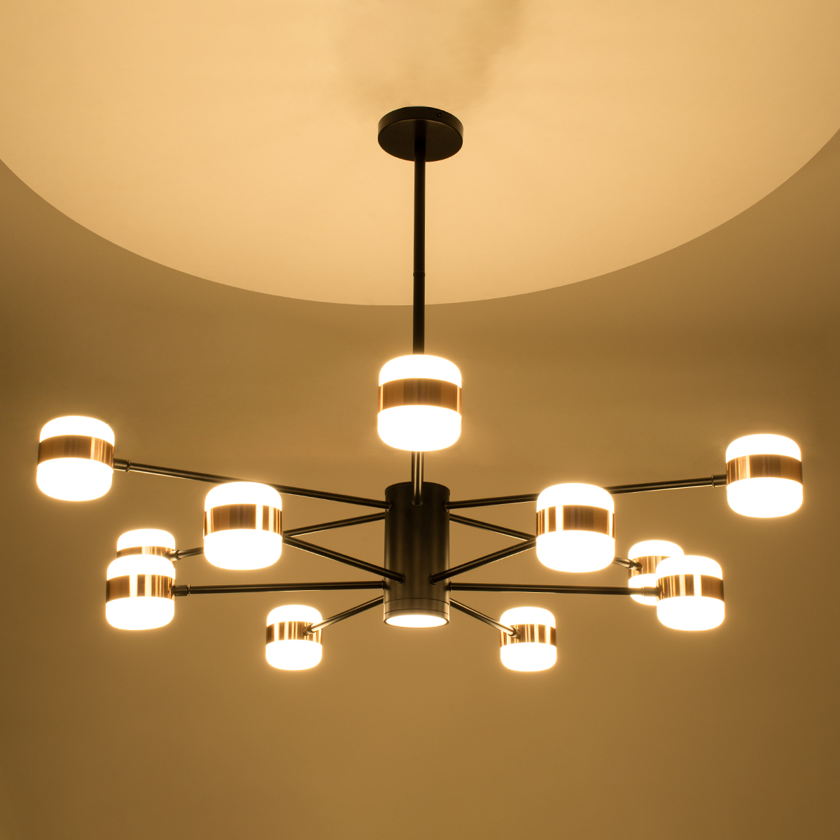LEDTM® ORNATE 01553 Μοντέρνο Φωτιστικό Οροφής LED 104W 8320lm 360° AC 220-240V IP20 Φυσικό Λευκό 4500K - Lumileds SMD Chip - Μαύρο & Χάλκινο - Μ65 x Π65 x Υ70cm - 2 Χρόνια Εγγύηση - Image 3