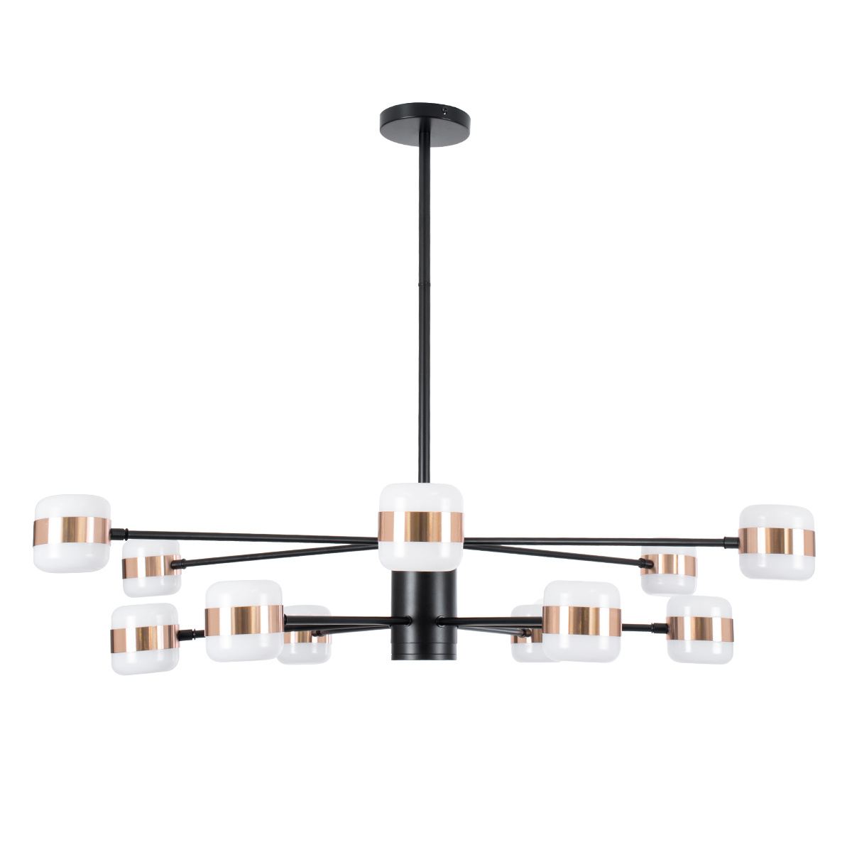 LEDTM® ORNATE 01553 Μοντέρνο Φωτιστικό Οροφής LED 104W 8320lm 360° AC 220-240V IP20 Φυσικό Λευκό 4500K - Lumileds SMD Chip - Μαύρο & Χάλκινο - Μ65 x Π65 x Υ70cm - 2 Χρόνια Εγγύηση - Image 4