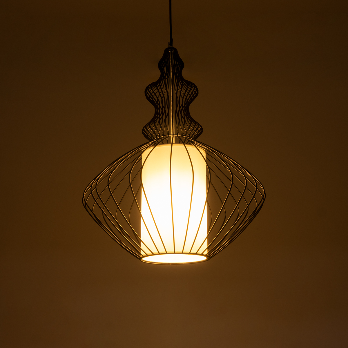 LEDTM® LILY 01558 Vintage Κρεμαστό Φωτιστικό Οροφής με Ντουί 1 x E27 AC 220-240V IP20 - Μαύρο & Λευκό - Μ43 x Π43 x Υ55cm - Image 3