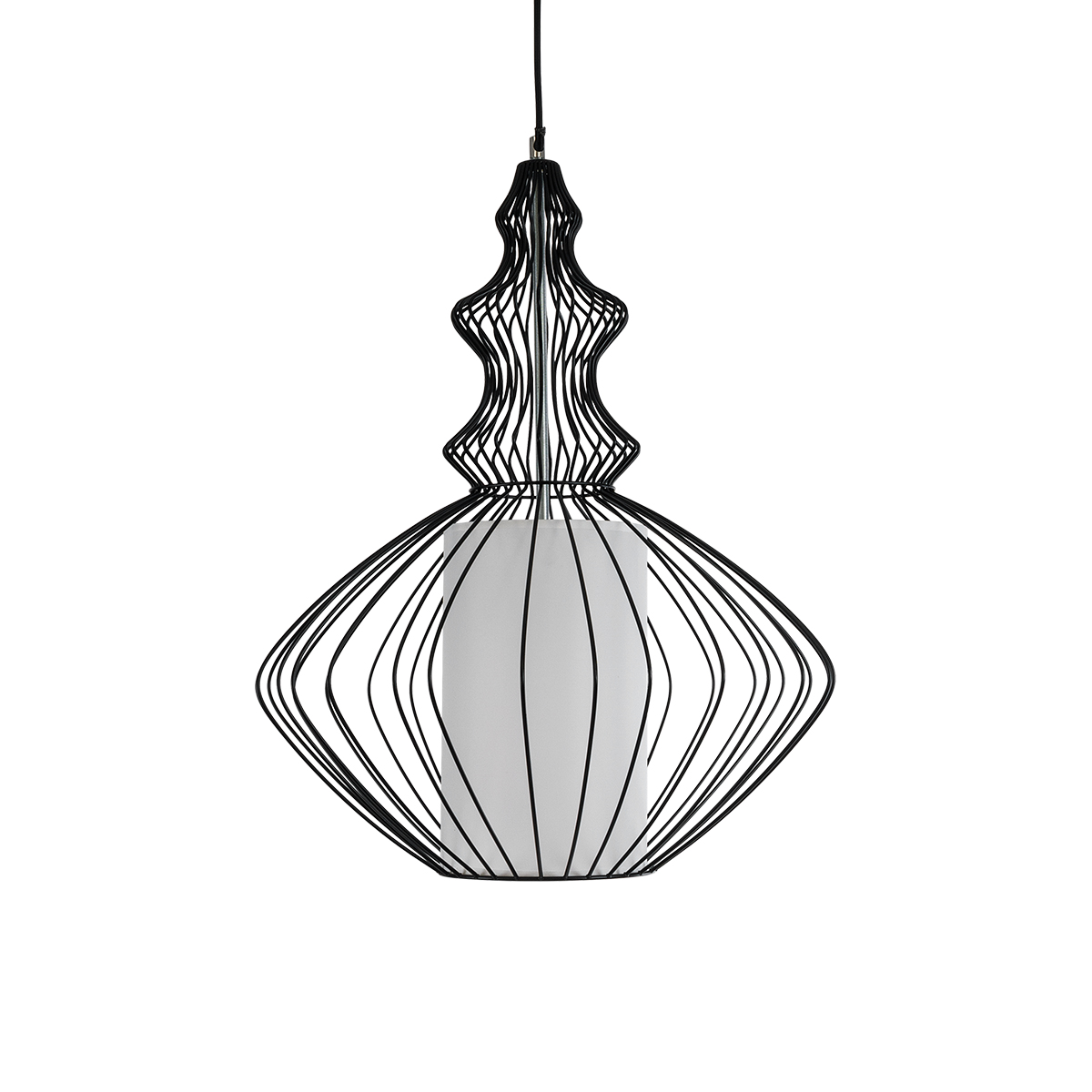 LEDTM® LILY 01558 Vintage Κρεμαστό Φωτιστικό Οροφής με Ντουί 1 x E27 AC 220-240V IP20 - Μαύρο & Λευκό - Μ43 x Π43 x Υ55cm - Image 5