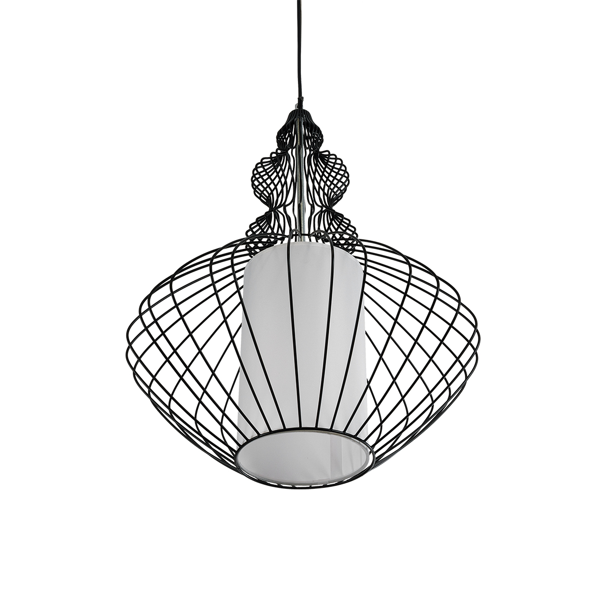 LEDTM® LILY 01558 Vintage Κρεμαστό Φωτιστικό Οροφής με Ντουί 1 x E27 AC 220-240V IP20 - Μαύρο & Λευκό - Μ43 x Π43 x Υ55cm - Image 6
