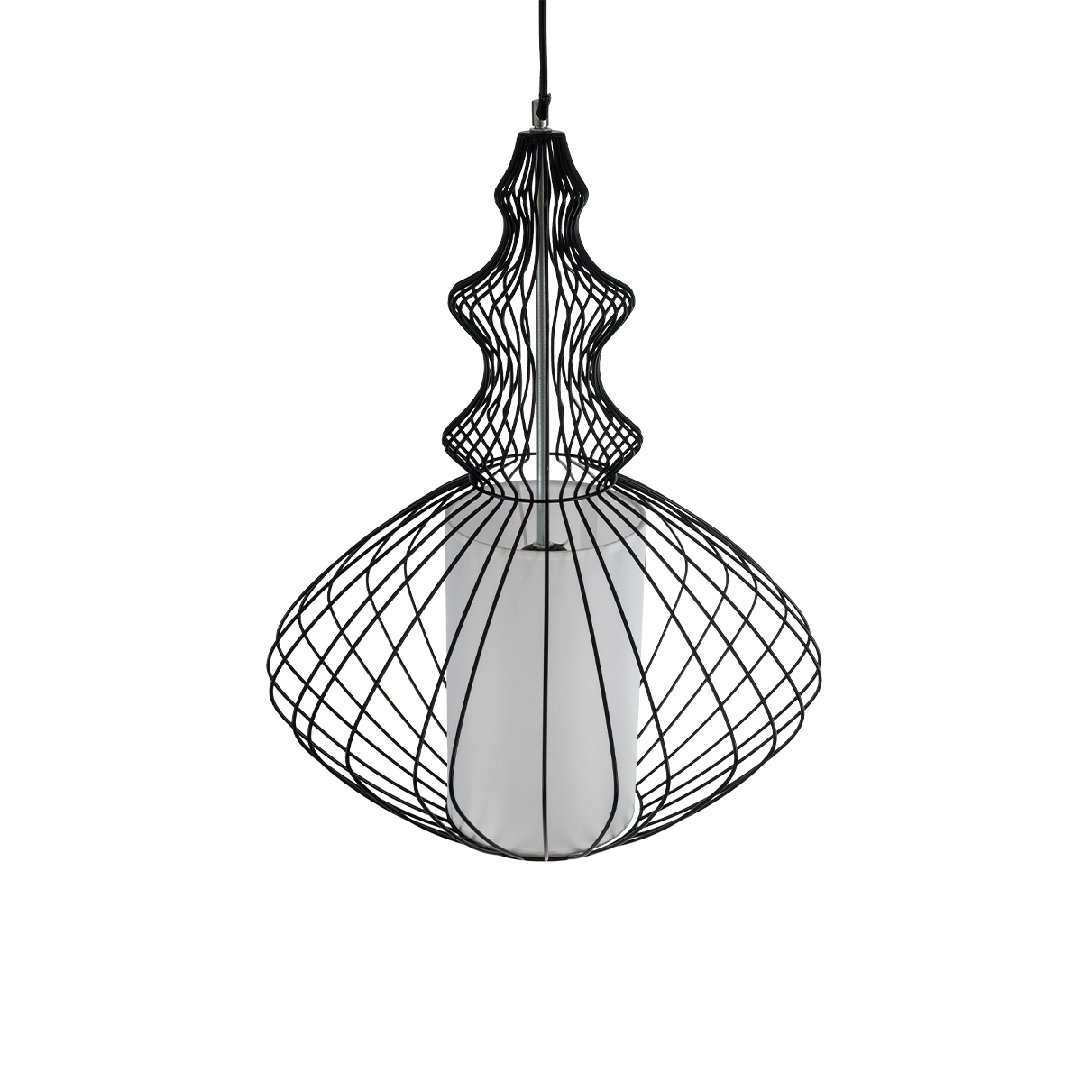LEDTM® LILY 01558 Vintage Κρεμαστό Φωτιστικό Οροφής με Ντουί 1 x E27 AC 220-240V IP20 - Μαύρο & Λευκό - Μ43 x Π43 x Υ55cm - Image 7