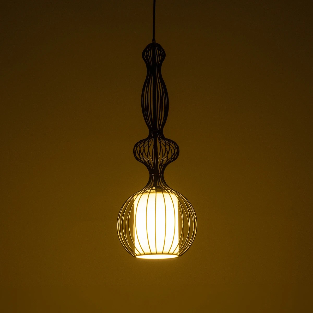 LEDTM® LILY 01560 Vintage Κρεμαστό Φωτιστικό Οροφής με Ντουί 1 x E27 AC 220-240V IP20 - Μαύρο & Λευκό - Μ23,5 x Π23,5 x Υ67cm - Image 3
