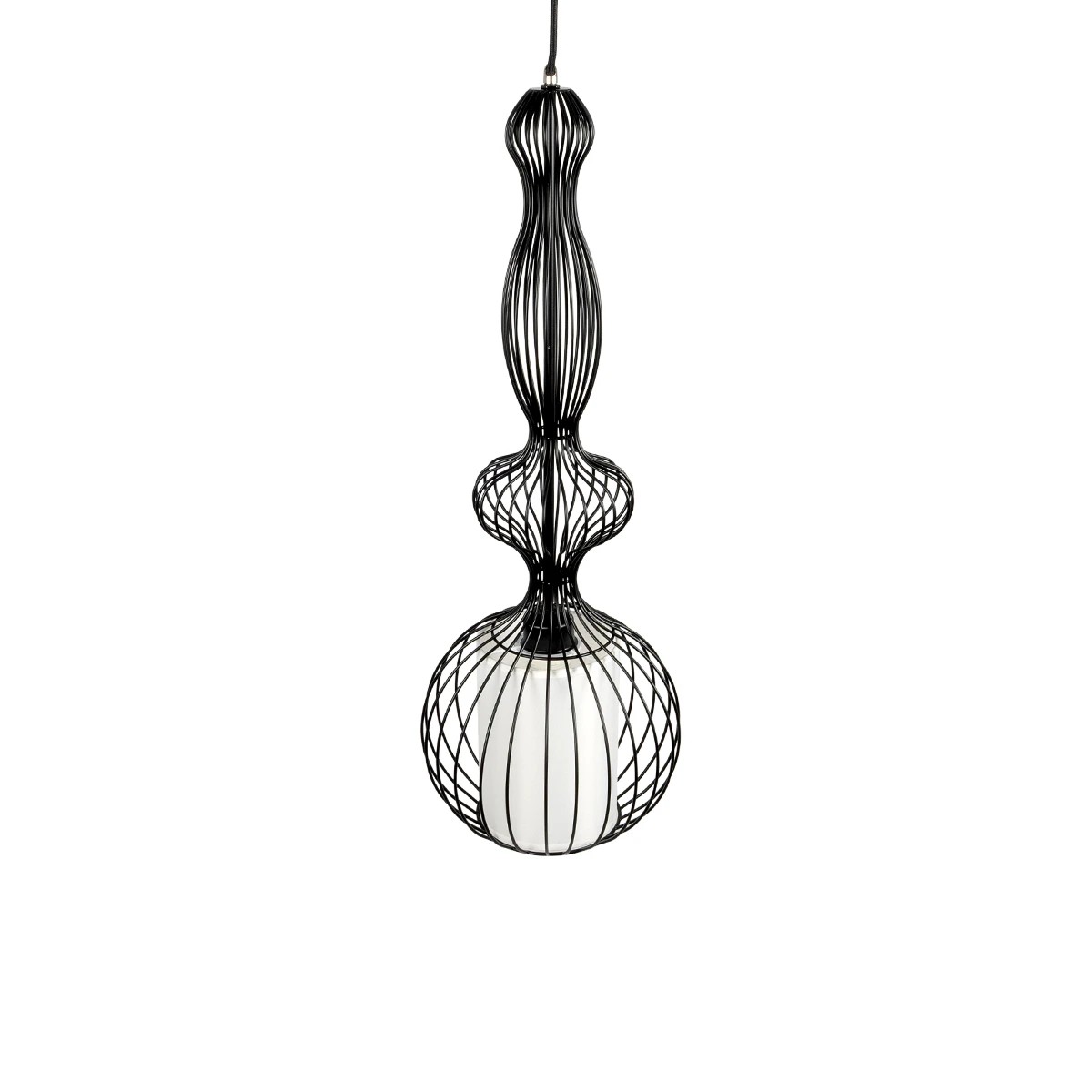 LEDTM® LILY 01560 Vintage Κρεμαστό Φωτιστικό Οροφής με Ντουί 1 x E27 AC 220-240V IP20 - Μαύρο & Λευκό - Μ23,5 x Π23,5 x Υ67cm - Image 6