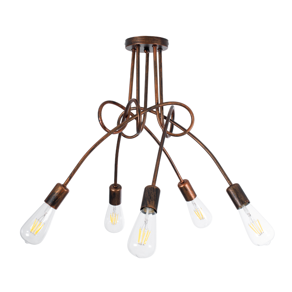 LEDTM® PAULELI 01564 Μοντέρνο Φωτιστικό Οροφής με Ντουί 5 x E27 AC 220-240V IP20 - Χάλκινο - Μ80 x Π80 x Υ40cm - Image 4