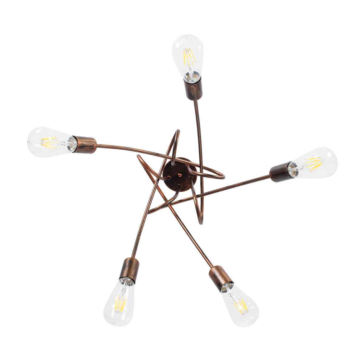 LEDTM® PAULELI 01564 Μοντέρνο Φωτιστικό Οροφής με Ντουί 5 x E27 AC 220-240V IP20 - Χάλκινο - Μ80 x Π80 x Υ40cm - Image 6