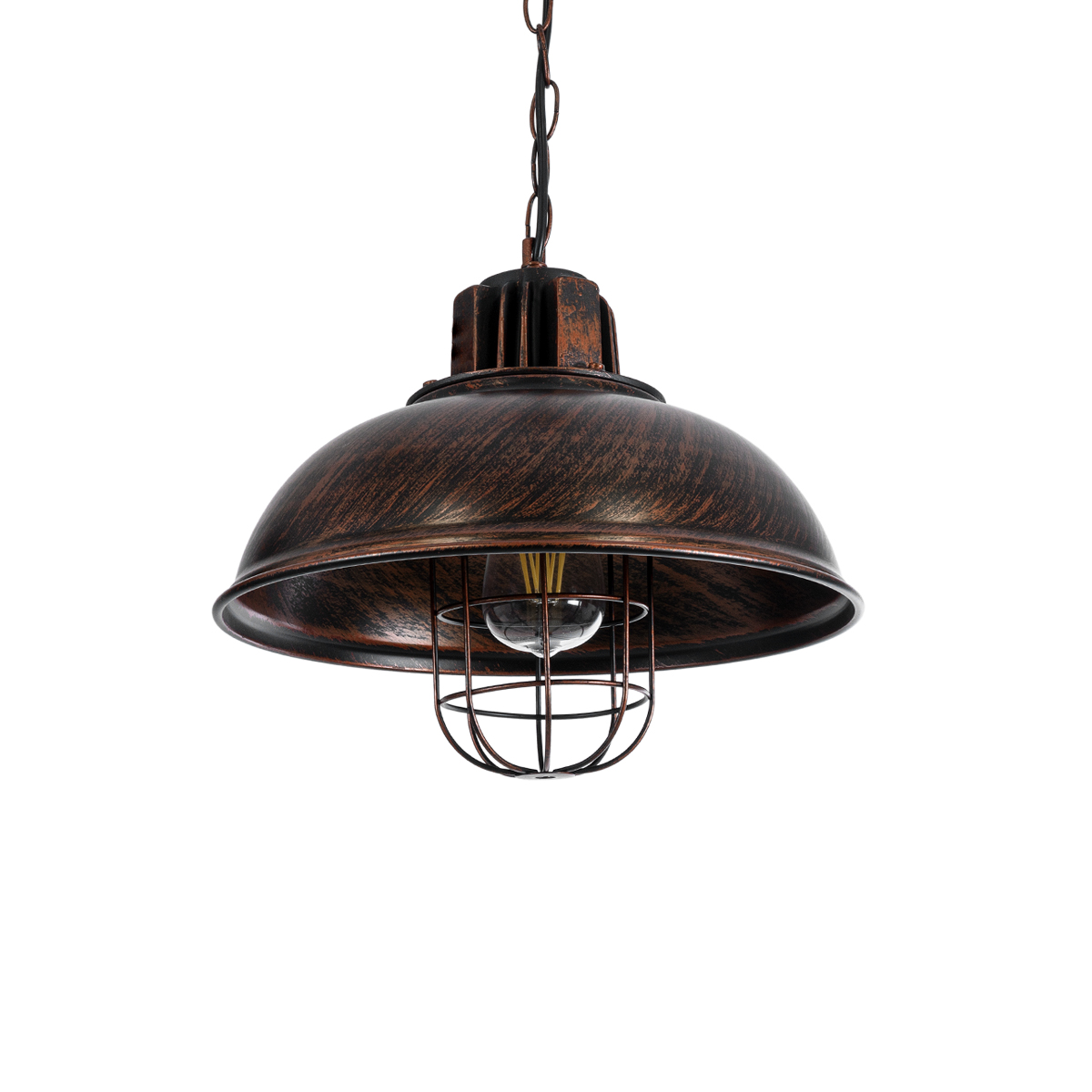 LEDTM® HARROW 01572 Vintage Κρεμαστό Φωτιστικό Οροφής με Ντουί 1 x E27 AC 220-240V IP20 - Χάλκινο - Μ33 x Π33 x Υ26cm - Image 2